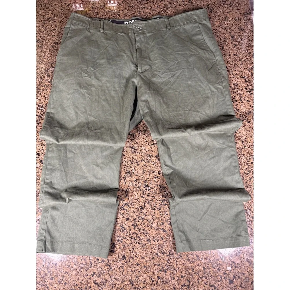 Dixxon D-Flex Chino Pants Mens 44x30 Olive Green Straight Leg Stretch Trousers